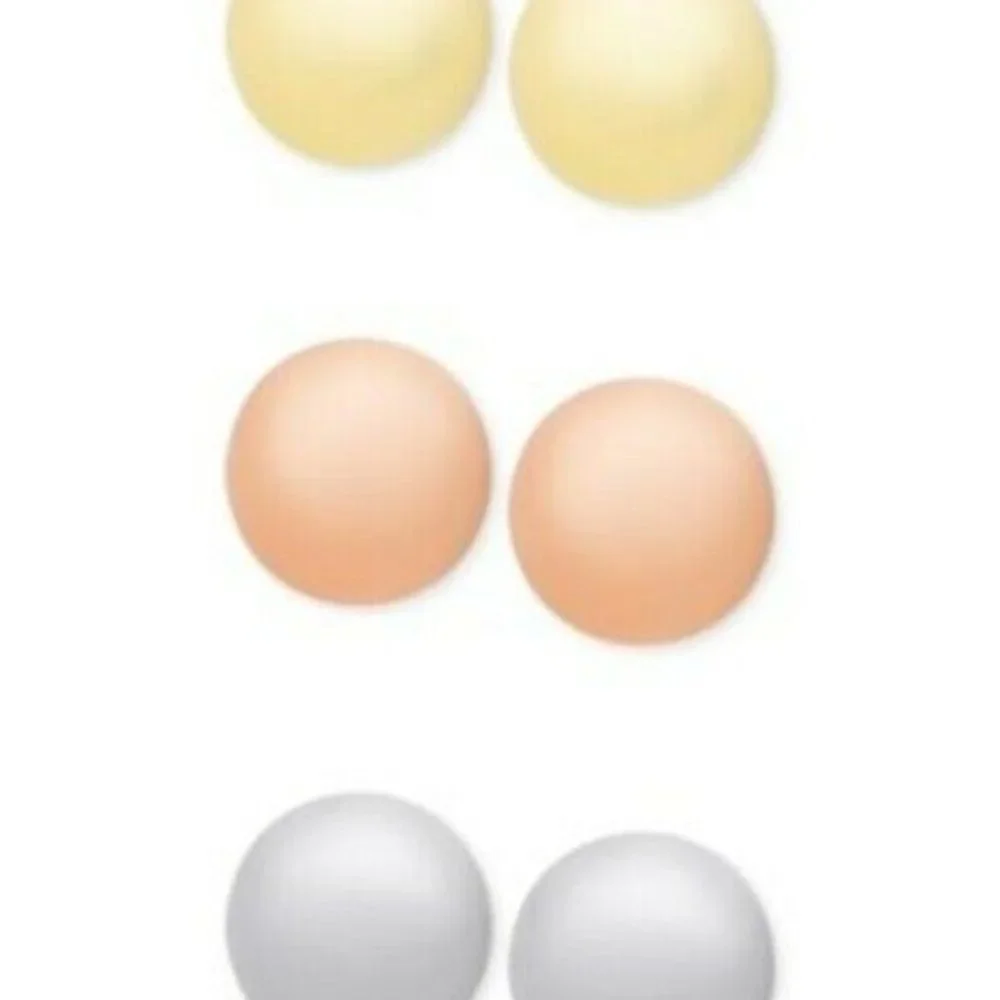 Childrens Tri-Tone 3 Piece Ball Stud‎ Earring Set,